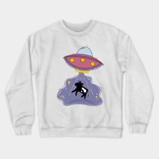 Alien abducting cow Crewneck Sweatshirt